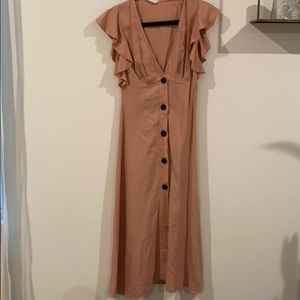 Zara Soft blush maxi dress